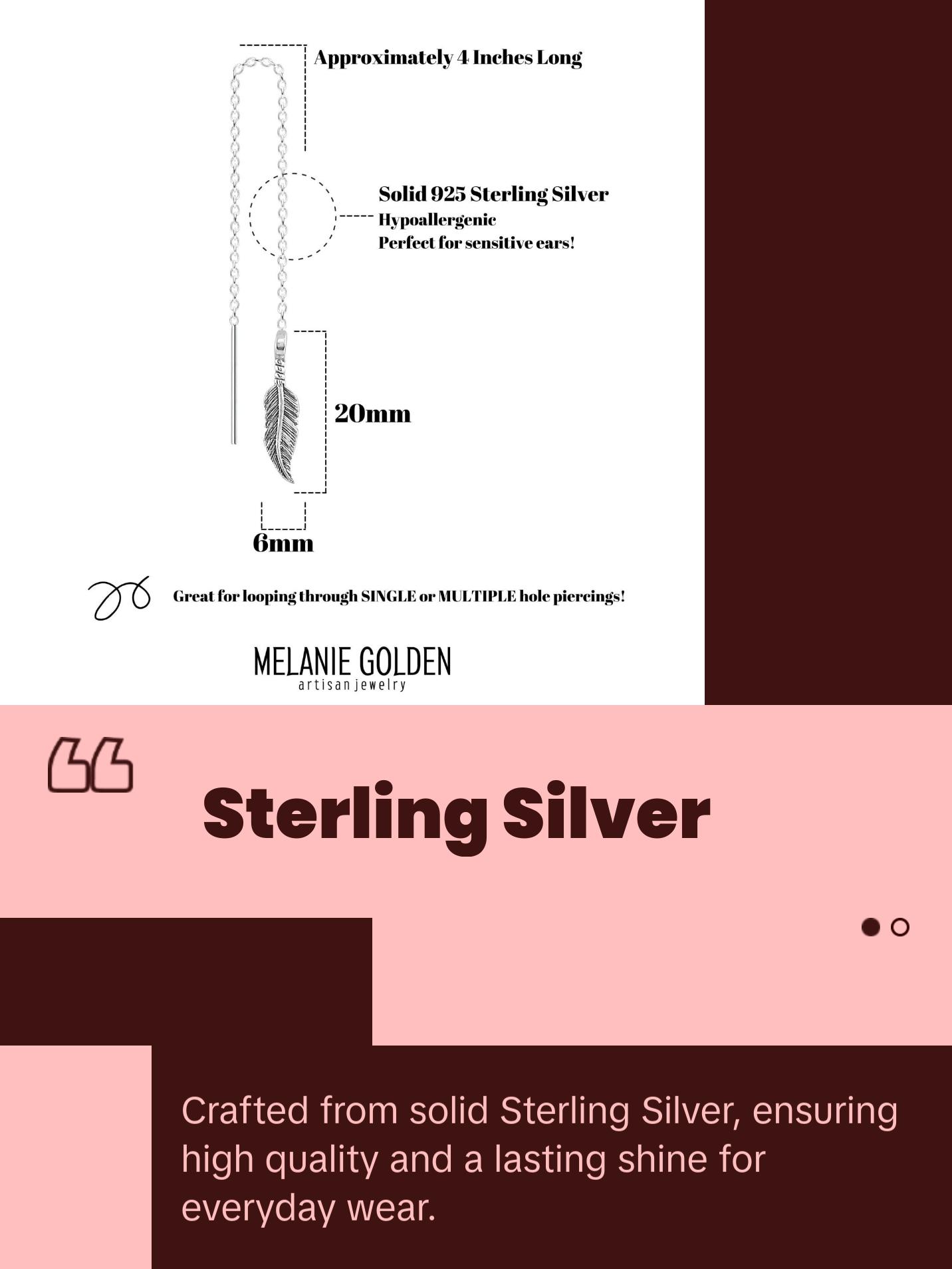 Feather Threader Chain Earrings