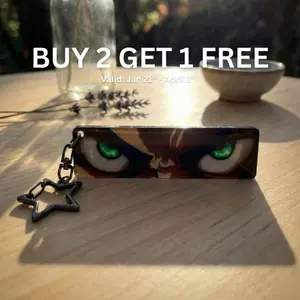 Attack on Titan Acrylic Character Anime Keychains, Shining Eyes Luminescent Pendant Gift, Light Up Keychain, Gift For Anime Fan Luminous Accessory