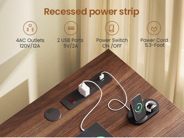 SEDETA Farmhouse Electric Standing Desk, 63" Height Adjustable Computer Desk with 3 Drawers, Storage Shelves, Power Outlets, Wood Home Office Stand up Desk for Work, Study, Writing