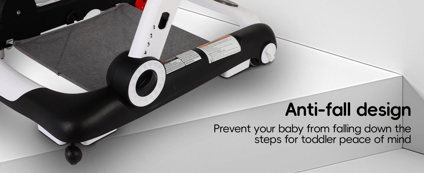 SCITOO 6-in-1 Baby Walker, Foldable Activity Walker with Adjustable Height & Speed, Music, Lights, Anti-Rollover, Toddler Push Walker, Baby Walker with Wheels for Boys & Girls 6-18 Months