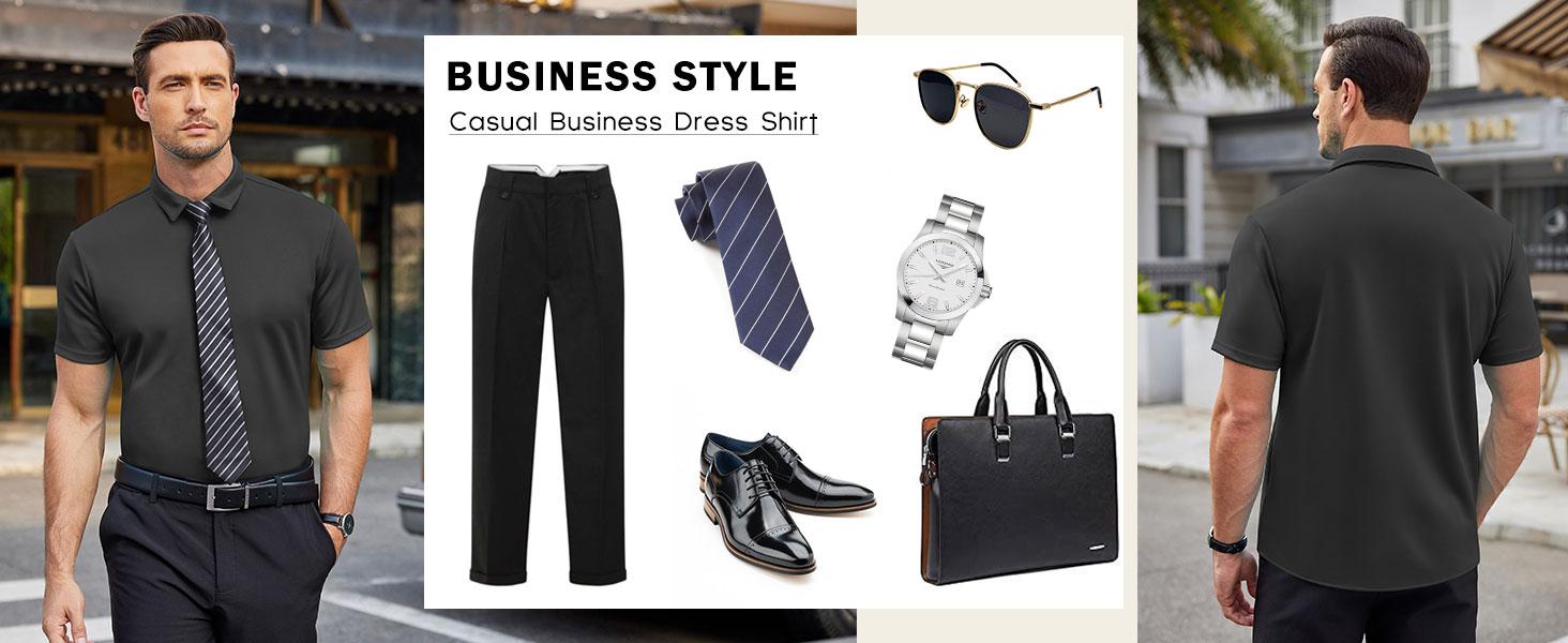 COOFANDY Men's Thin Wrinkle Free Short Sleeve Button Down Shirt Classic Design Casual Dress Top for Summer Beach Office Wear Machine Washable COOFANDY Men's Thin Wrinkle Free Short Sleeve Button Down Shirt Classic Design Casual Dress Top for Summer Beach Office Wear Machine Washable