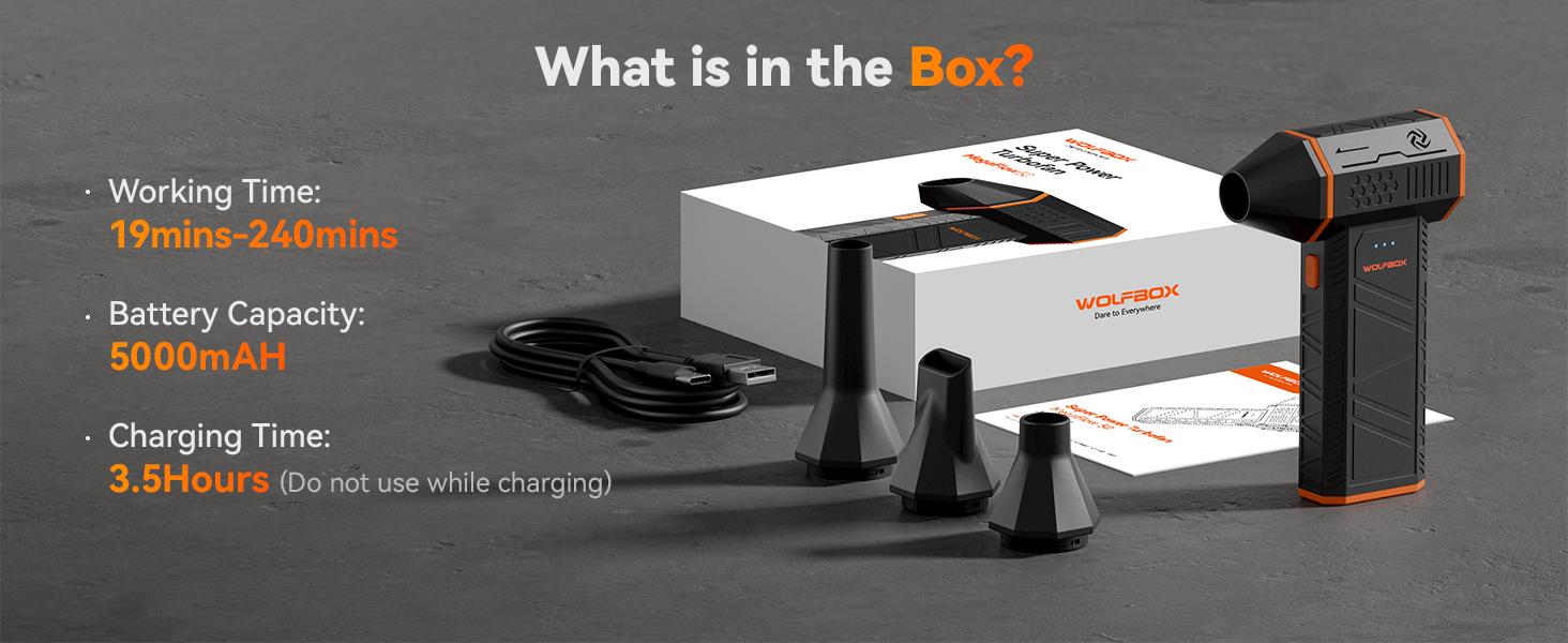 WOLFBOX MF50 Electric Air Duster 110000RPM 5000mAh Super Power Cordless Blower with 3-Gear Adjustable Nozzles for PC Keyboard Home Car Outdoor TikTokShopHolidayHaul