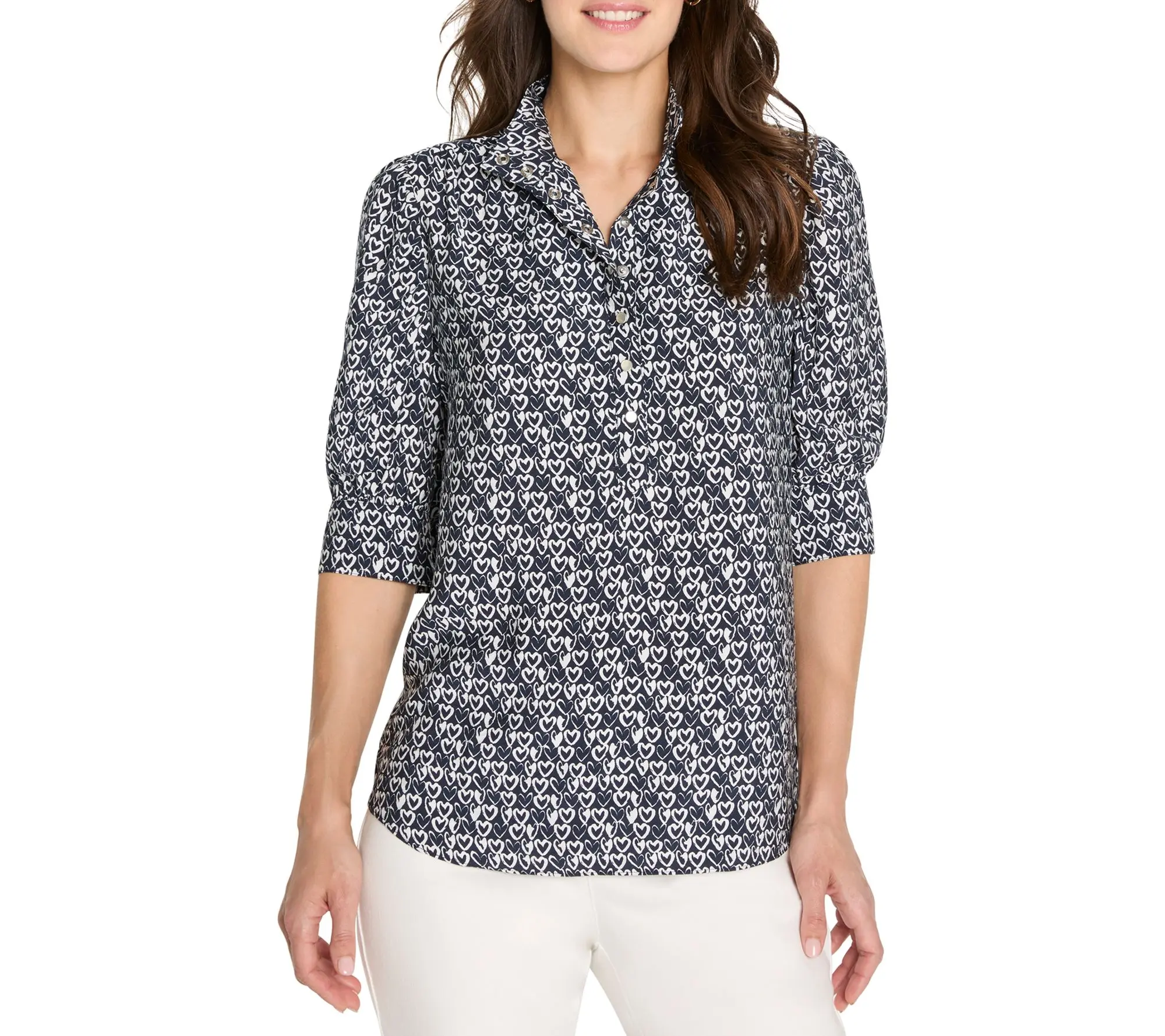 NIC+ZOE Etched Hearts Shirt