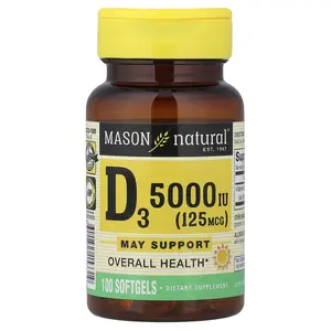 Mason Natural Vitamin D3, 125 mcg (5000 IU), 100 Softgels