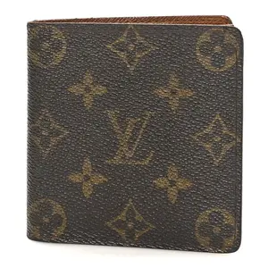 Pre-owned Louis Vuitton Monogram Coated Canvas & Cowhide Leather Small Leather Goods Monogram Marco Wallet