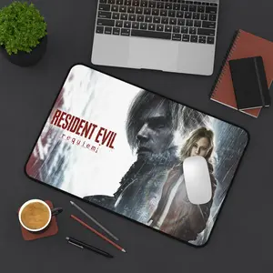Resident Evil Leon S. Kennedy Gaming Desk Mat, Horror Gamer Setup Extended Mouse Pad, Survival Horror Desk Accessory, Retro Game Artwork Deskmat, Resident Evil Fan Gift, PC Gaming Desk Decor