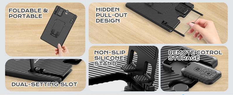 SEANCHEER WL868 5-in-1 Vertical Phone Screen Magnifier HD with Bluetooth Remote, 3D Portable Foldable Smartphone Stand for | TikTok | YouTube | FB | IG | Scrolling - Gift for Mom, Dad & Family Adjustable Cellphone