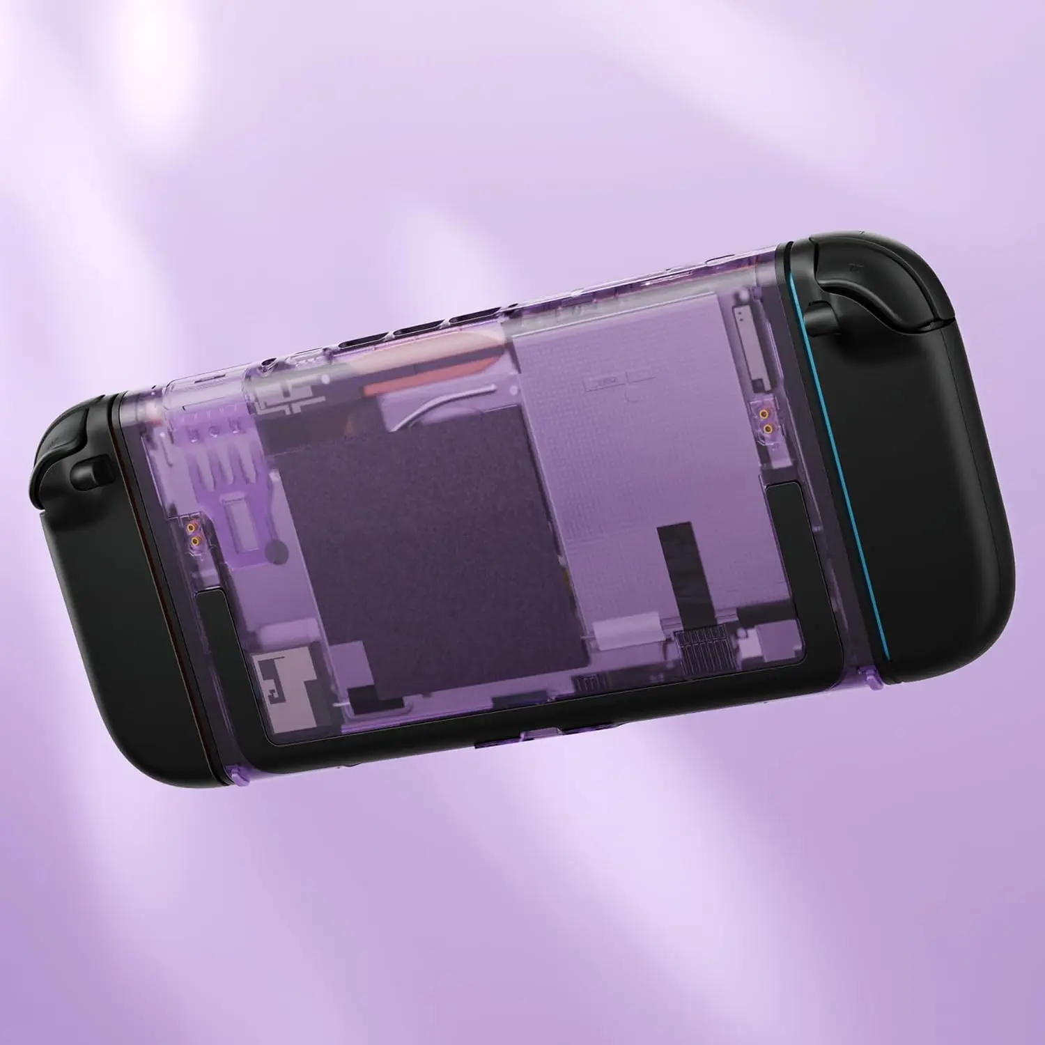 eXtremeRate Replacement DIY Rear Back Plate for Nintendo Switch 2 Handheld Console, Custom Housing Cover Shell Case for Switch 2 (Without Kickstand) - Clear Atomic Purple