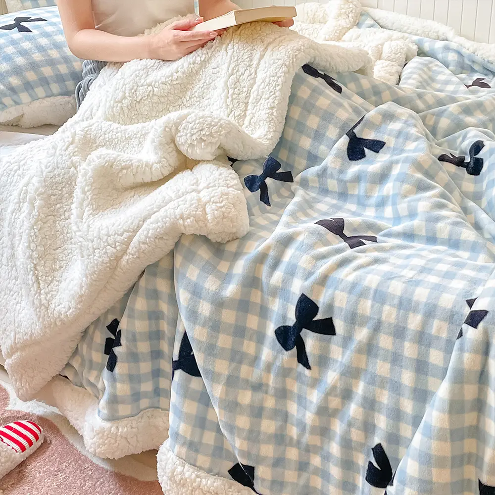 Snooztex Ultra-Soft Double-Layer Cute Sherpa Throw Blanket - Fluffy Cozy Option for Girls, Soft Warm Accessory for Home Sofa & Camping Bedding, Fluffy Cozy Blankets, Soft Warm Blanket