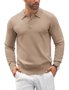 COOFANDY Men's Long Sleeve Knit Polo - Casual Button Down Golf Shirts for Men Formal Quarter COOFANDY Men's Long Sleeve Knit Polo - Casual Button Down Golf Shirts for Men Formal Quarter