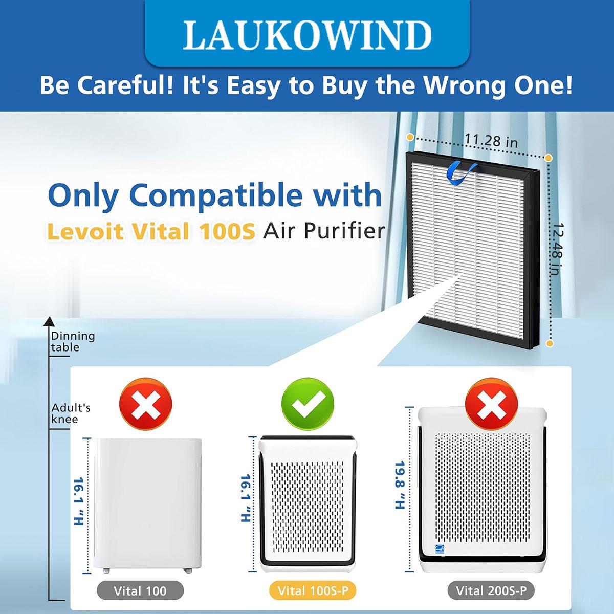 TABLENCO Keep Your Levoit Air Purifier Running Like New – Vital 100S HEPA Filter Replacement, 1 Pack