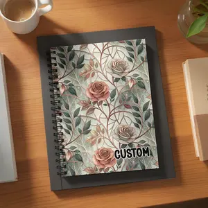 Elegant Rose Floral Pattern Custom Journals & Notebooks