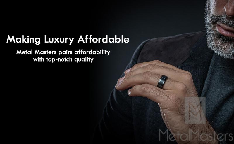 Mens Tungsten Ring Black Wedding Band High-Polish Comfort-fit 8MM