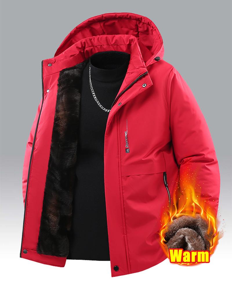 Men's Winter Windproof Waterproof Cotton Padded Parka – Thick Warm Coat; Features a Drawstring Hood and Full Zip Closure; Perfect for Everyday Commutes & Outdoor Hikes; Makes a Great Gift for Boyfriends or Husbands