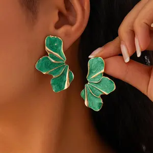 Irregular Petal Earring For Women Stainless Steel Unique Statement Flower Dangle Earrings Trendy Jewelry Gift