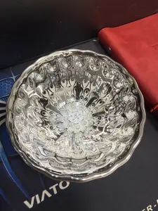 Silver Peacock Tail Hand-Painted Masterpiece Jianzhan Teacup/Coffee Cup — Traditional Chinese Craft, Ancient Artisanal Handmade Technique, Celadon Porcelain