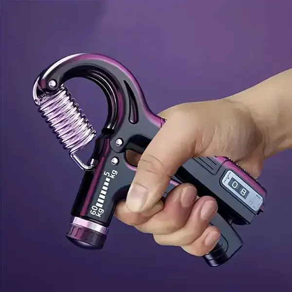Hand Grip Strengthener with Rep Counter - Adjustable 5-60kg Resistance Trainer with Ergonomic TPR Grip for Unisex Strength Training and Bodybuilding, Adjustable Hand Gripper, Gym, Home, Calisthenics, Stainless Steel, 60 Kg, Hand Gripper Strengthener, Grip