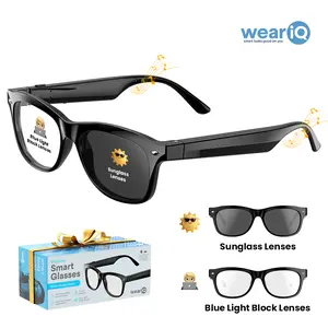 WeariQ Smart Audio Glasses:Blue Light Blocking+PolarizedLenses, Al Bluetooth Translation (Support Google/ChatGPT), HD Calling&10H Music, Built-in Mic/Speakers, Wireless Wearable,For Sports&Travel,Digital Eye StrainRelief,Driving,Work,Valentine's Day Gifts