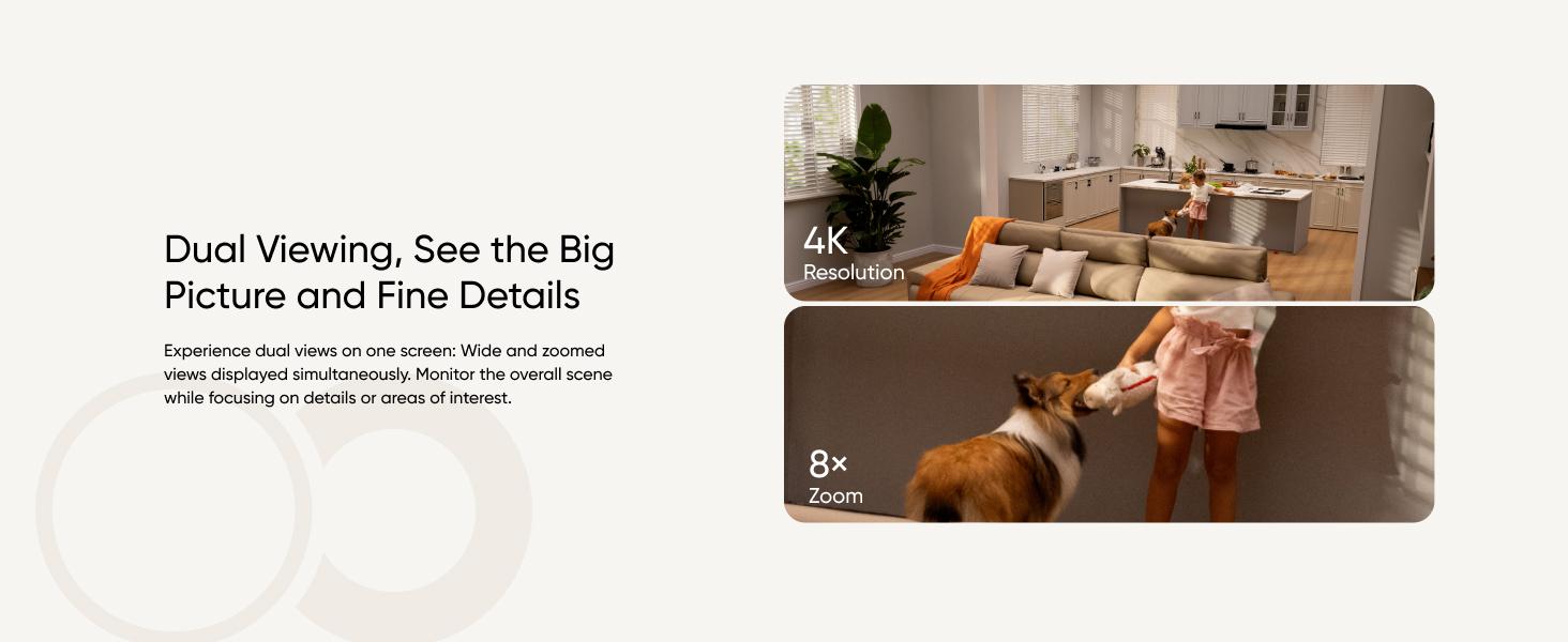 eufy Security Indoor Cam S350, Dual Cameras, 4K UHD Resolution Security Camera with 8× Zoom and 360° PTZ, Human/Pet AI, Ideal for Baby Monitor/Pet Camera/Home Security, Dual-Band Wi-Fi 6, Plug in｜Spingtok