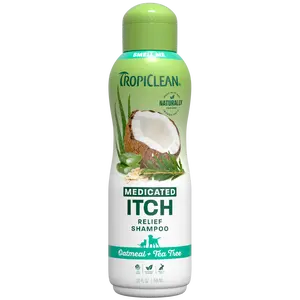 TropiClean Oatmeal + Tea Tree Medicated Itch Pet Shampoo, 20oz