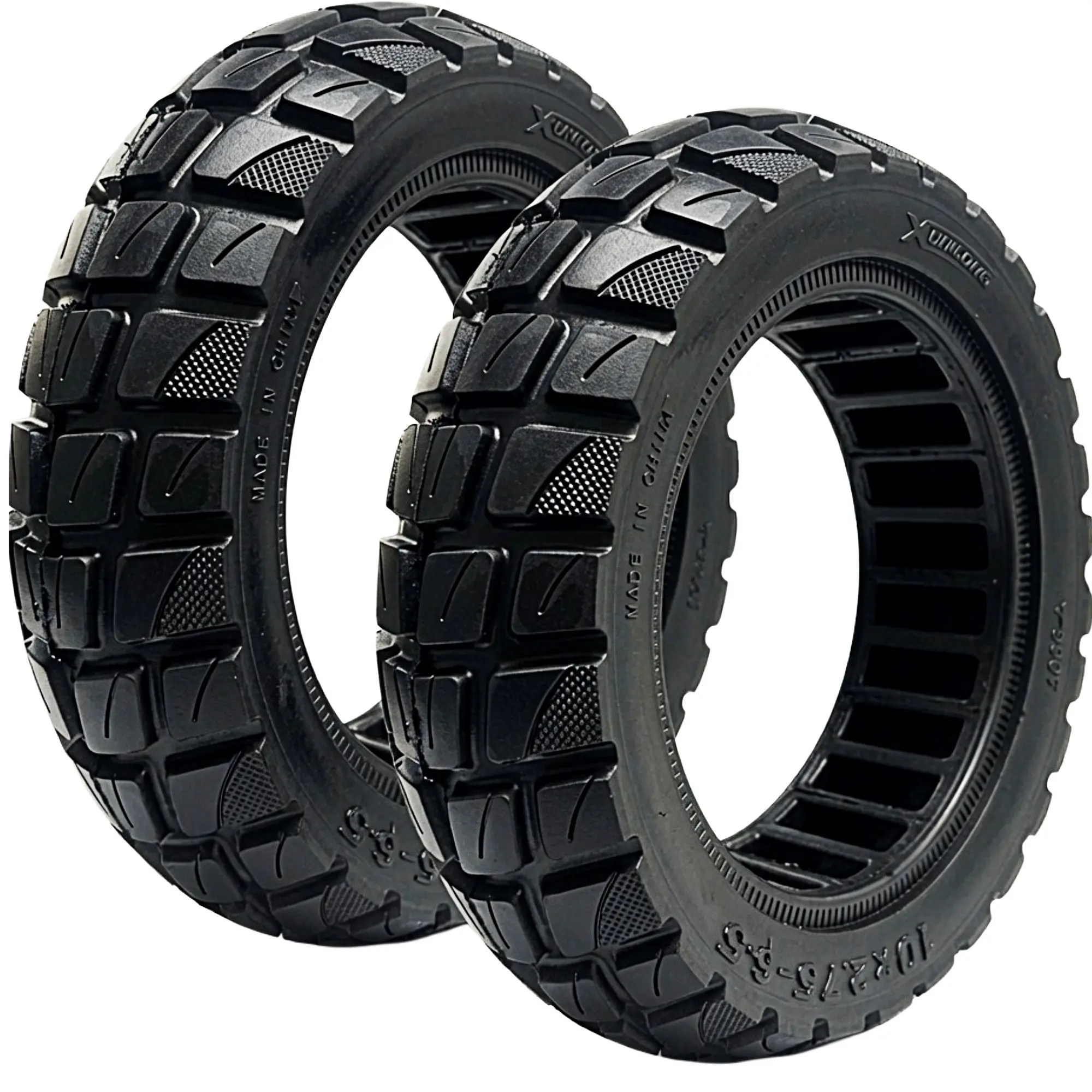 10" 10x2.75-6.5 Solid Scooter Tires – Durable Flat-Free Airless & Reliable - Off-Road Replacement Wheels for Electric Scooters (2 Pieces)