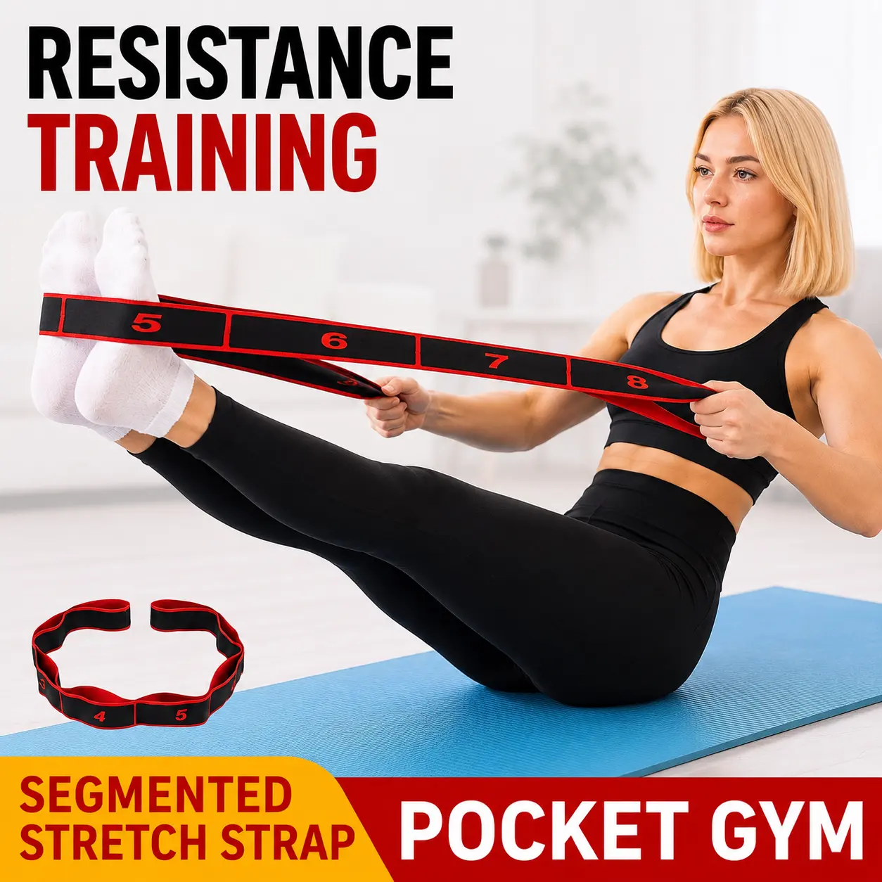 No More Stiff Shoulders! Yoga Resistance Bands - Yoga Number Bands - Latex Resistance Bands for Back Stretching - Essential for Yoga/Pilates/Workout - Suitable for Beginners to Professionals | Top Choice Fitness Gift Women's Sports