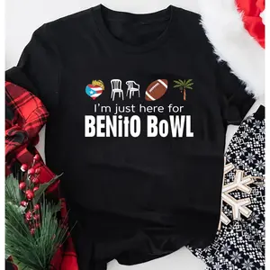 100% Cotton Benito Bowl T-Shirt – Oversized Soft, Festive Football Print + Game Day Vibe. Perfect Holiday Gift for Sports Fans #   GameDayStyle. #   TK100CottonTshirt #   FanWear