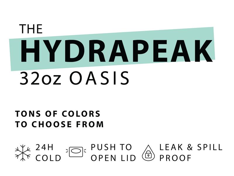 Hydrapeak Oasis 32oz Insulated Water Bottle 100% Leak Proof Stainless Steel Tumbler Cup Portable Drinkware Flask Mug