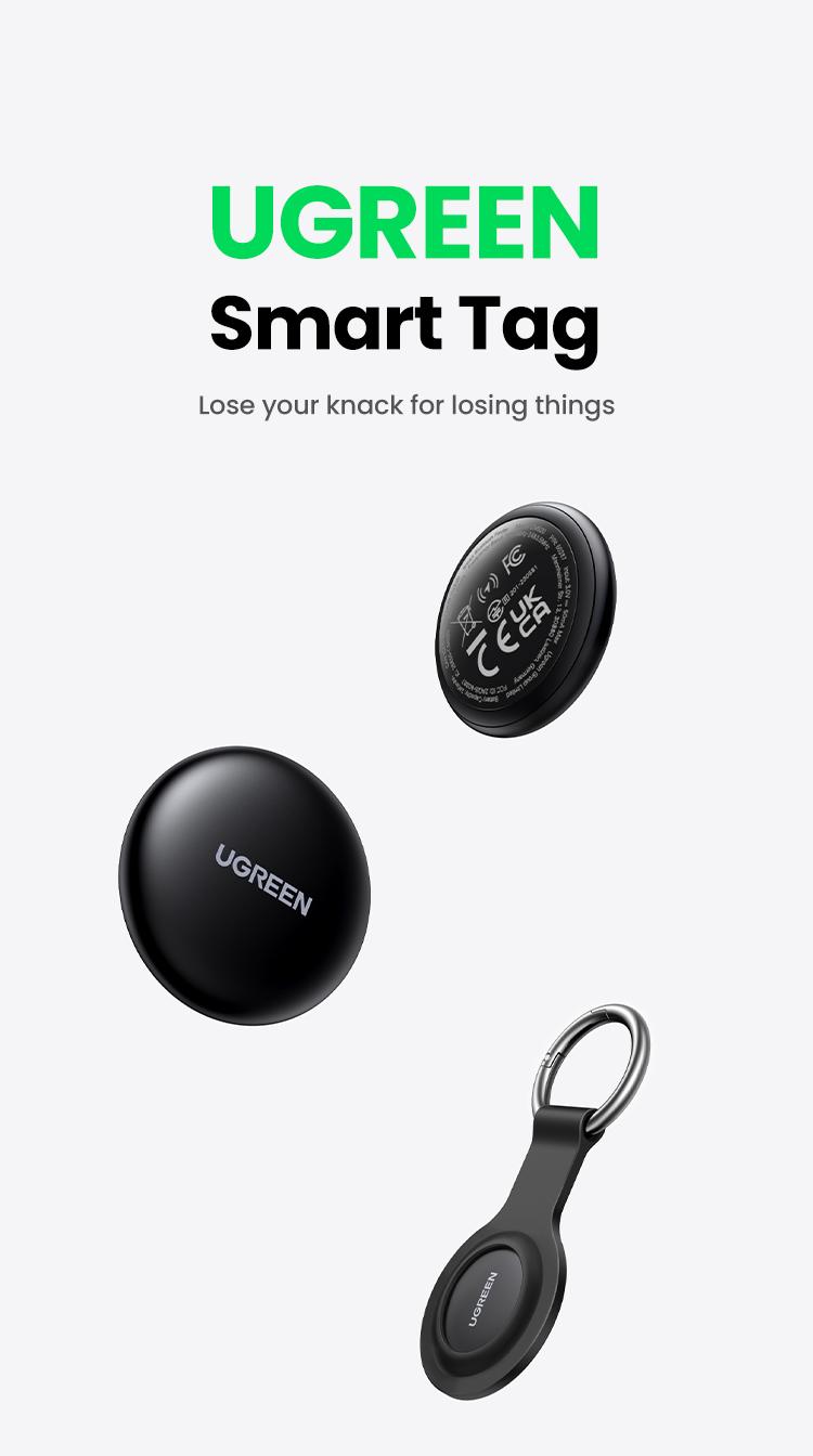 UGREEN 2Pack FineTrack Smart Finder Compatible with Apple Find My (iOS Only) Keys Finder and Item Locator for Luggage, Backpack, Suitcases, Replaceable Battery (Black)nder Smart Tag for Key Luggage Passport，TikTokShopBlackFriday ,TikTokShopHolidayHaul