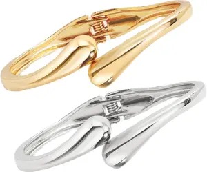 Chunky Gold Bangle Bracelets for Women Trendy Wide Wrist Cuff Bracelets Stack Waterdrop Bangle Fashion Jewelry Gift