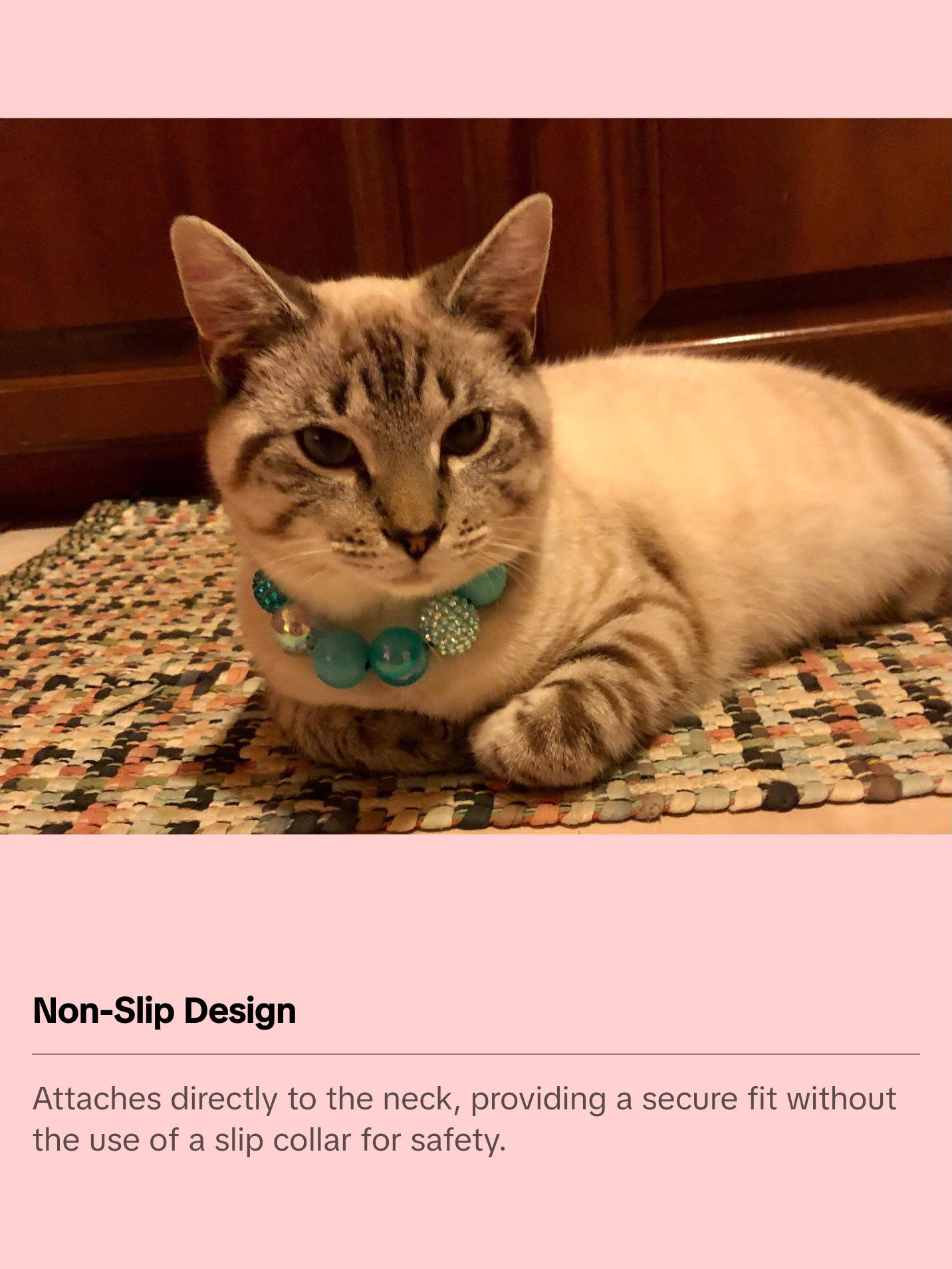 Tiffany Blue Beaded Dog Collar | Durable Dog Necklace | Custom Puppy Rhinestone Pearls | Turquoise Bead Collar for Pets | Dog Jewelry