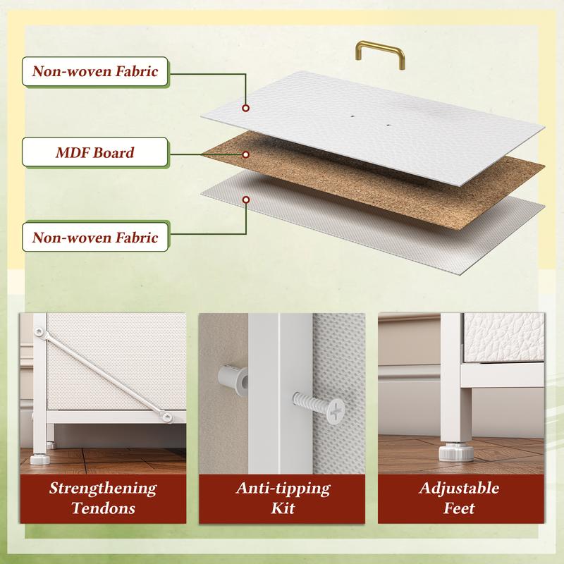 【24H-Online Help】Raybee Furniture TV Stand with 16 Storage Drawers & Power Outlet, Heavy Duty Metal Frame & Wood Top Media Console, Large Entertainment Center for Living Room, Bedroom, Closet, Modern Home Decor Storage Cabinet Organization for Small Space
