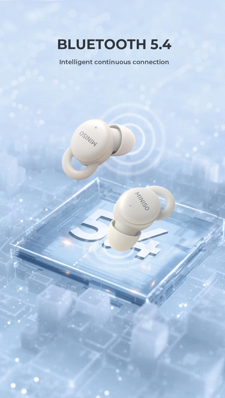 MINISO X10 Sleep Earbuds,Bluetooth Earphones,Wireless Earbuds,Touch Control,Smooth Bluetooth 5.4,Sleep-Noise Cancelling,Fast Charging & Long Standby,Comfortable Soft Ear Tips.