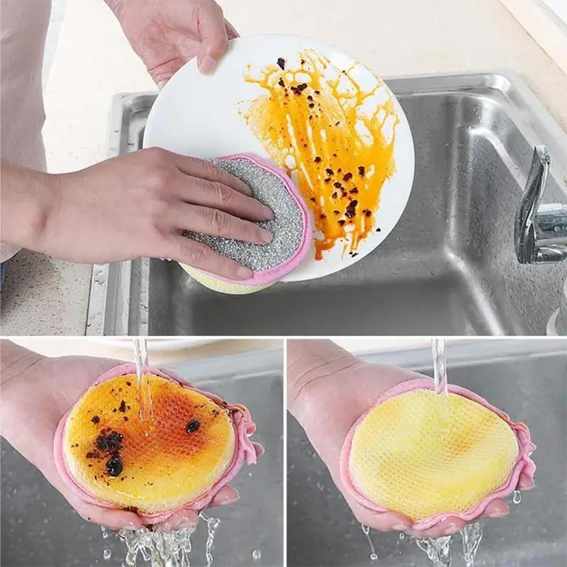 Random Color Double-sided Dishwashing Sponge 5pcs Portable Durable Hanging Multifunctional Kitchen Cleaning Sponge Household Cleaning Tool Random Color Double-sided Dishwashing Sponge 5pcs Portable Durable Hanging Multifunctional Kitchen Cleaning Sponge Household Cleaning Tool