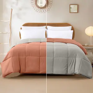 Modern Threads Reversible Down Alternative Comforter Orange Rust & Oatmeal Queen