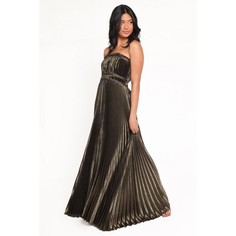 Angelique Strapless Maxi Dress - Olive