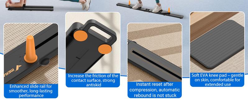 MERACH Multi-functional Adjustable Ab Exercise Board Home Pilates Reformer with Knee Mat Core Strength Training Abdominal Crunch Machine Roller