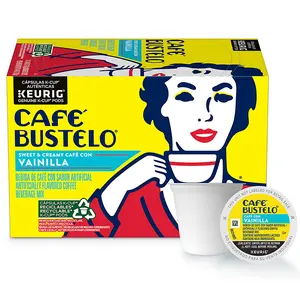 Café Bustelo Café con Vanilla - Keurig K-Cup Pods - Medium Roast Coffee - Flavored Coffee - Vanilla Flavored Coffee - High Box Count