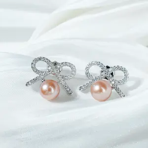 NYTK976 6.5-7.5mm Pearl Earring Fresh water pearl