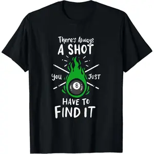 100% Cotton Snooker T-Shirt for a Billiard Pool Player T-Shirt
