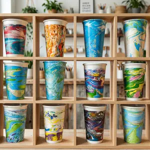 DIY Art Ceramic Mug Kit – Natural Lacquer Paint Set, Create Your Own One-of-a-Kind Coffee Cup, Safe & Non-Toxic, Relaxing Creative Craft Gift Handmade