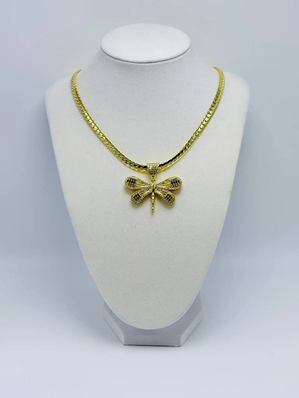 Women’s Dragonfly Choker in Laminated Gold 14K