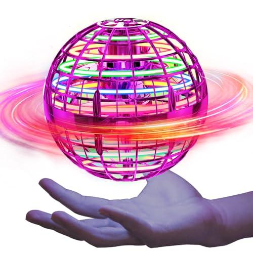 Flying Orb Ball (Pink, 2026 Upgraded) with Dazzling Lights, Magic Hover Spinner, Cool Boomerang Drone, Floating Cosmic Globe, Kids Toys Gifts for 6 7 8 9 10 Year Old Boys Girls