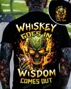 Chaosmoda Generation X Whiskey Goes In Wisdom Custom Year Skull T-shirt