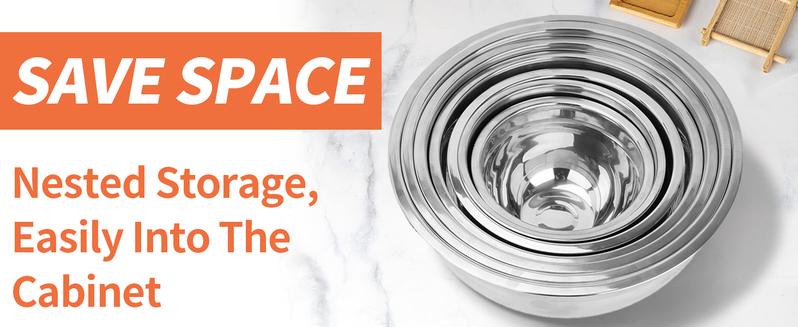 7 Piece Stainless Steel Mixing Bowls Set with Colorful Airtight Lids for Kitchen Tableware  Nesting Salad Bowls Set