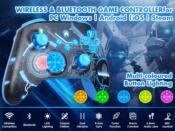 Multi-Platform WiFi Wireless Controller for Xbox One/Series X|S, Switch, Windows 10/11,Hall Effect Triggers, Turbo & Macro Programmable Gamepad with RGB Battery Indicator, 3-Way Connectivity,TikTokShopStockUp