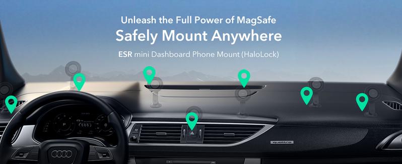 ESR for MagSafe Car Mount - Dashboard Magnetic Phone Holder for iPhone 17/16/15/14/13/12/Samsung, Strong Magnets, 360° Rotation, Black Carbon Fiber