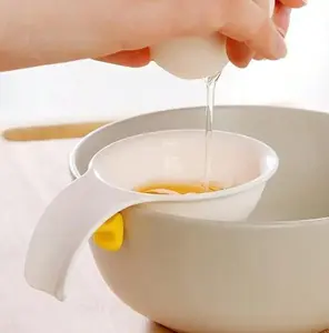 1pcs, Egg Yolk Separator Divider Holder, White Plastic Egg White Filter, Household Eggs Tool, Cooking Baking Tool, Kitchen Gadget