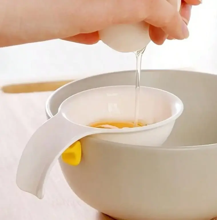1pcs, Egg Yolk Separator Divider Holder, White Plastic Egg White Filter, Household Eggs Tool, Cooking Baking Tool, Kitchen Gadget