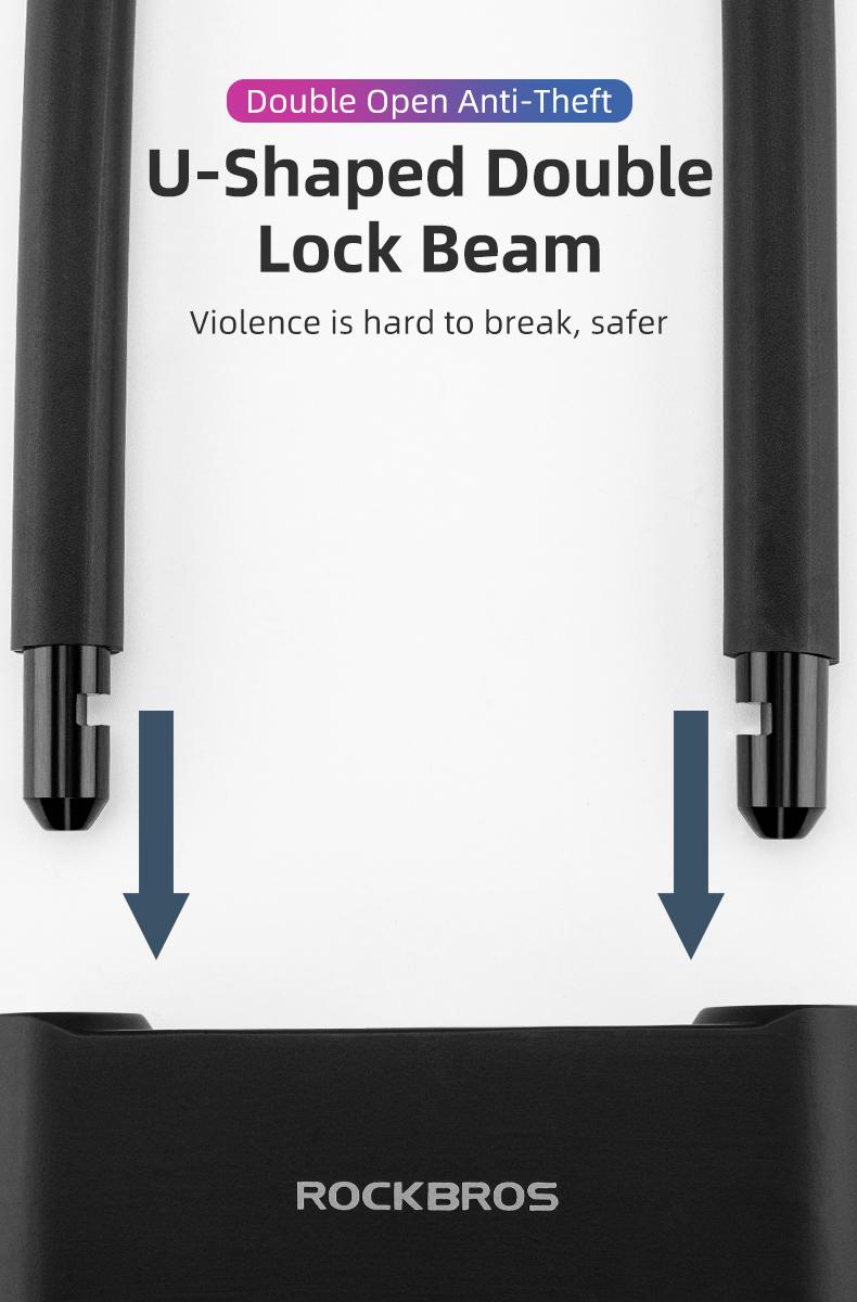 ROCKBROS Smart Bike U Lock with Fingerprint and App Control Waterproof ROCKBROS Smart Bike U Lock with Fingerprint and App Control Waterproof